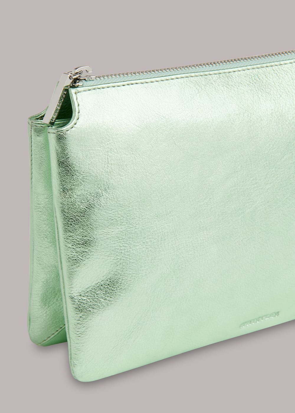 Green Elita Double Pouch Clutch WHISTLES Whistles UK